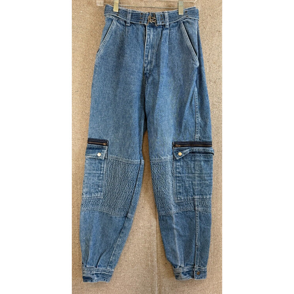 UNIONBAY Denim - VTG Womens Sz 9 UNION BAY USA Denim Mom Jeans Blue Button Ankle‎ Belt Pants